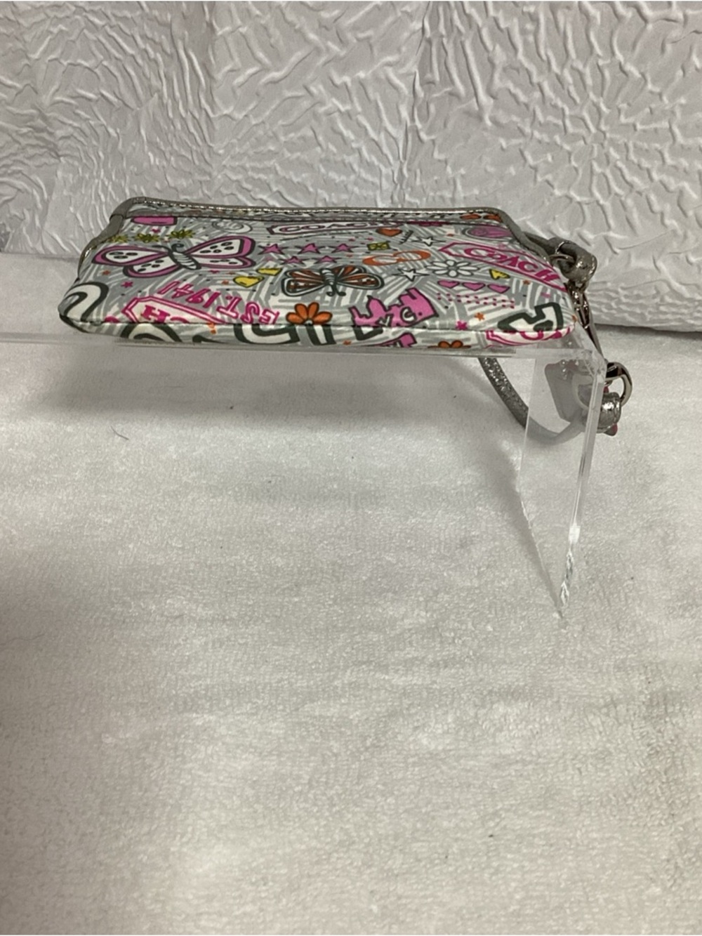 Coach Poppy Butterfly Graffiti Wristlet Wallet with Hang Tag - Picture 4 of 14